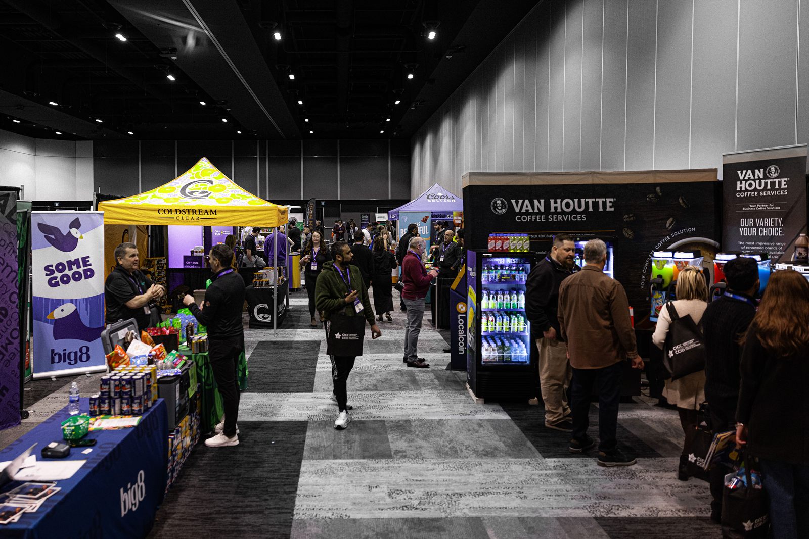An aisle of exhibitor booths at the Atlantic Convenience Expo