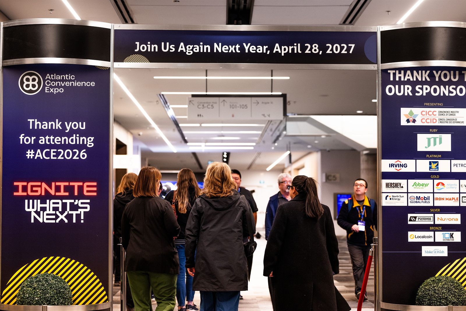 The ACE sponsor wall at the entrance to the show floor